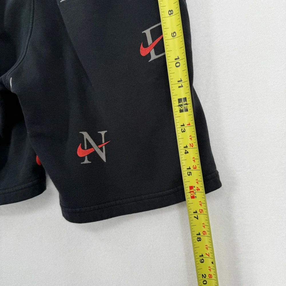 Nike Kids Boys Shorts Black Red Gray‎ Fleece Logo All Over Print DX5703 Medium